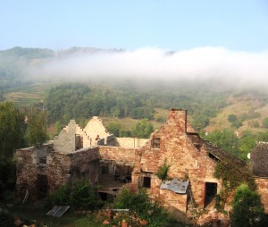 The stone home being reconstructed on the property I was volunteering at for a month at Valedy, in the Aveyron region of southern France.