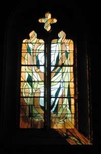 Lovely stained glass in autumn colors.