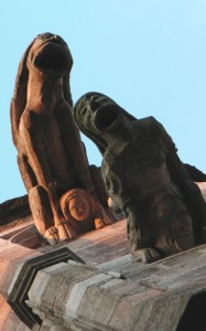 Gargoyles – all a bit gory if you ask me, on the cathedral at Rodez.