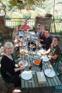Agnes heads the dinner table - a family of friends!